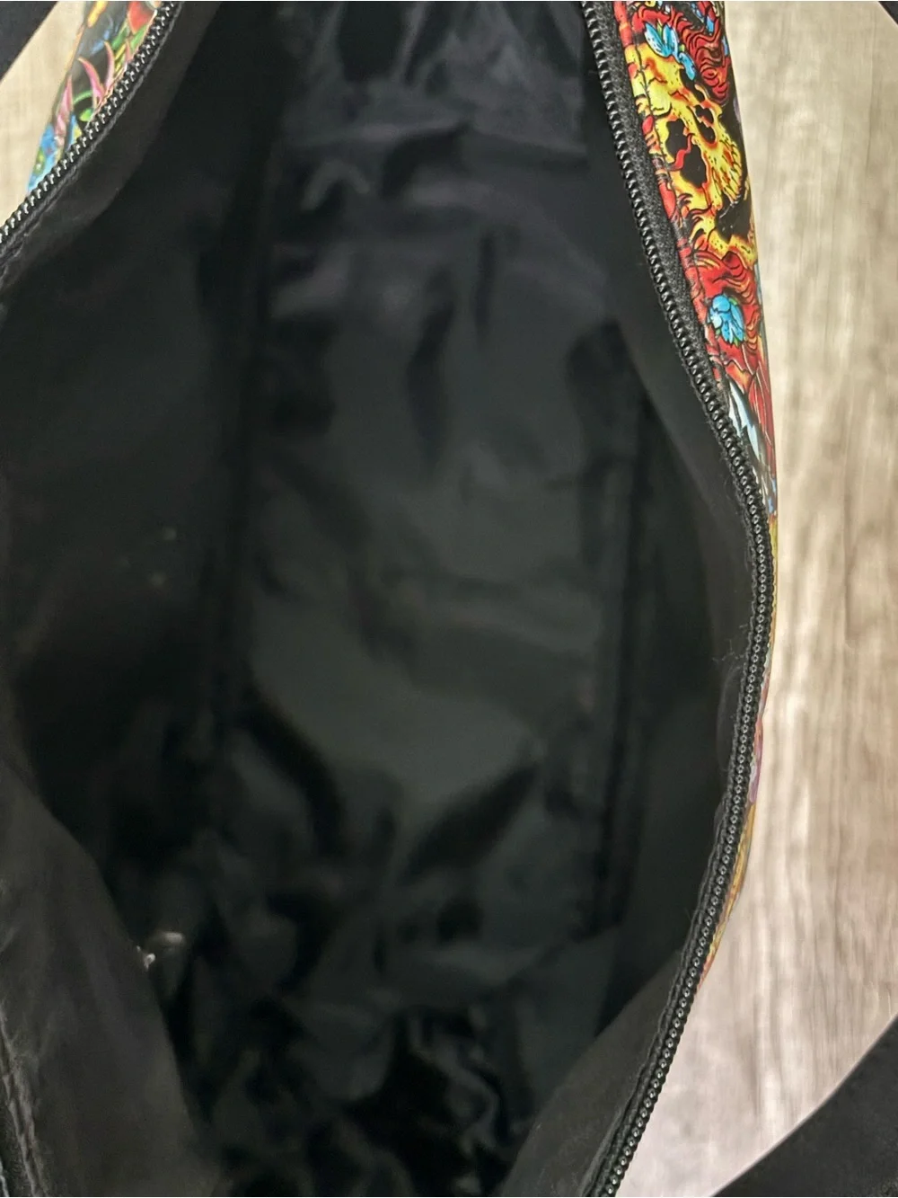 Vintage Ed Hardy  Multicolor Tattoo-Print kiss of death geishas and skulls Tote
